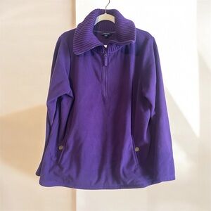 Lands' End Purple Fleece Part Zip Sweater Women’s Size 1X
